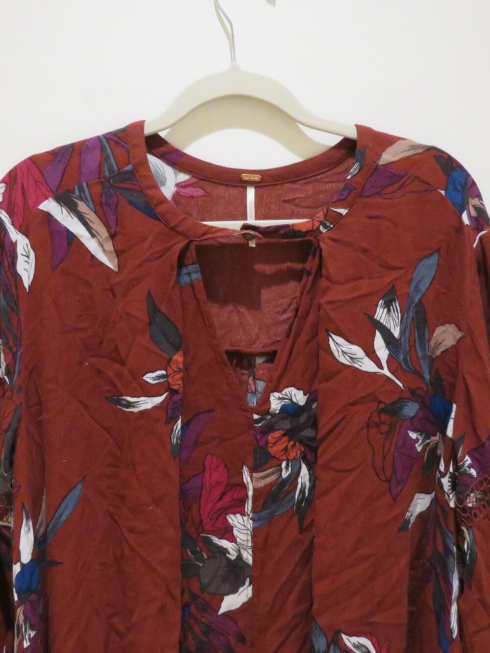 FREE PEOPLE Tree Swing Tunic Dress Electric Orchid Floral Medium Boho Festival - Picture 4 of 13